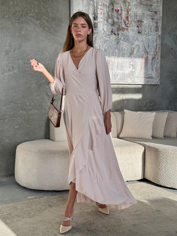 שמלת מקסי מעטפת וולן אבן