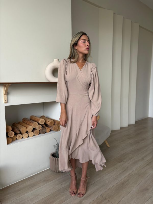 שמלת מקסי מעטפת וולן אבן