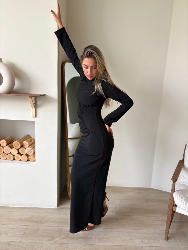 שמלת ערב מקסי סהר שחור