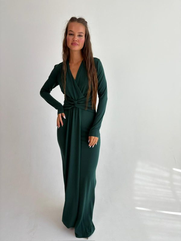 שמלת מקסי נאון לייקרה ירוק