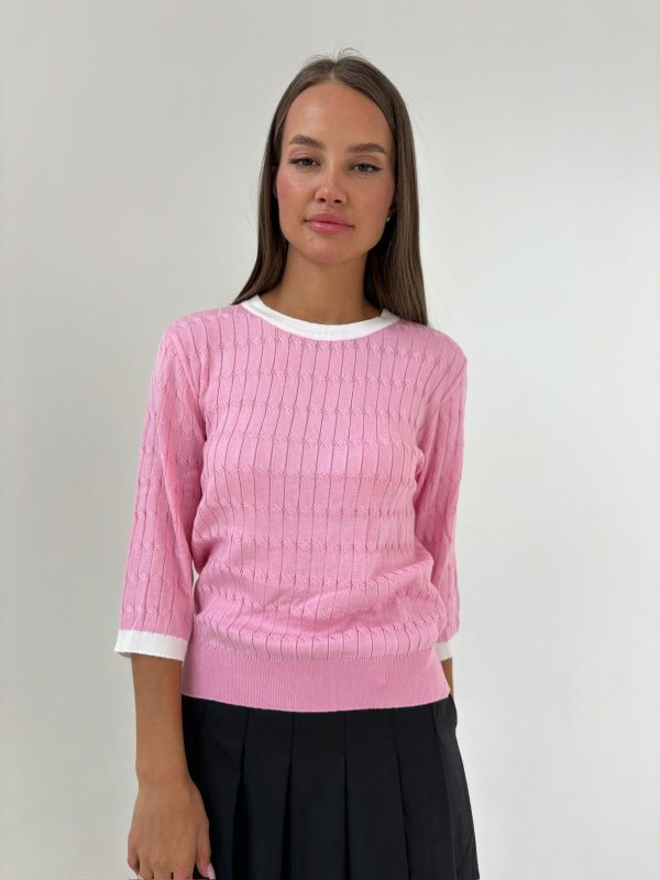 חולצת סריג ניקי ורוד